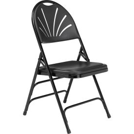 National Public Seating Plastic Folding Chair - Triple Brace - Black - Pkg Qty 4 1110******