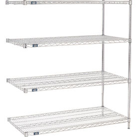 Nexel® 4 Shelf Stainless Steel Wire Shelving Unit Add On 54