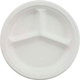 Chinet® HUHVISTA 3-Comp. Classic Paper Plates 9 1/4