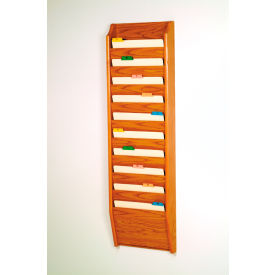 10 Pocket Chart Holder - Medium Oak CH14-10MO