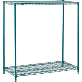 Nexel® 2 Shelf Poly-Green® Wire Shelving Unit Starter 60