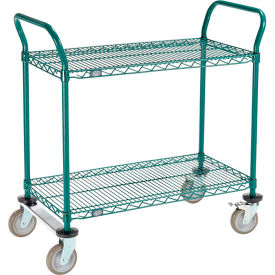 Nexel® Utility Cart 2 Shelf Poly-Green® 36