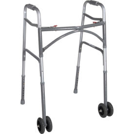 Drive Medical 10220-1WW Heavy Duty Bariatric Two Button Walker with 5