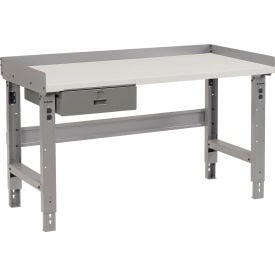 GoVets™ 48 x 36 Adj Height Workbench w/Drawer Gray- Plastic Laminate Square Top 079AGY319