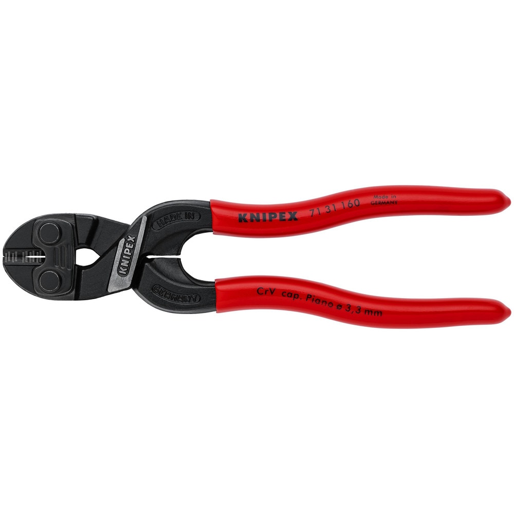 Cutting Pliers, Insulated: No , Type: Compact Bolt Cutters , Overall Length (Inch): 6-1/4in , Jaw Material: Chrome Vanadium Steel , Handle Material: Plastic  MPN:71 31 160