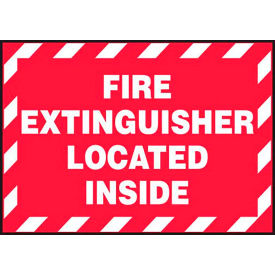 AccuformNMC Fire Extinguisher Located Inside Sign Adhesive Vinyl 3-1/2