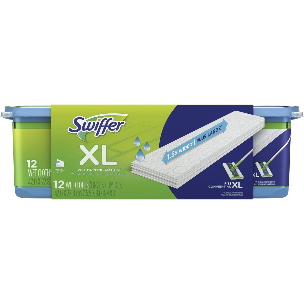 Swiffer Sweeper XL Wet Mopping Pads, White, Pack Of 12 Pads (Min Order Qty 4) MPN:PGC74471