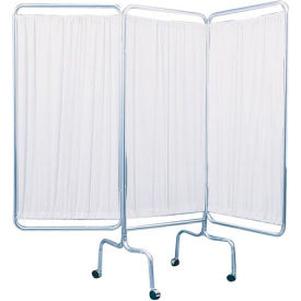 Drive Medical 13508 3-Panel Patient Privacy Screen White Vinyl Panels and 1