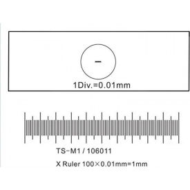 AmScope MR095 Stage Micrometer Calibration Slide For Microscope Cameras 0.01mm/100 Divisions MR095