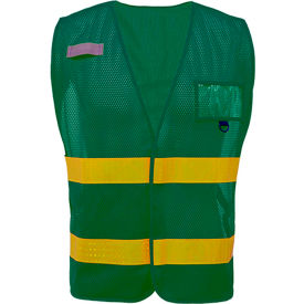 GSS Safety Incident Command Vest- Green Vest w/ Lime Prismatic Tape-One size Fits All 3116