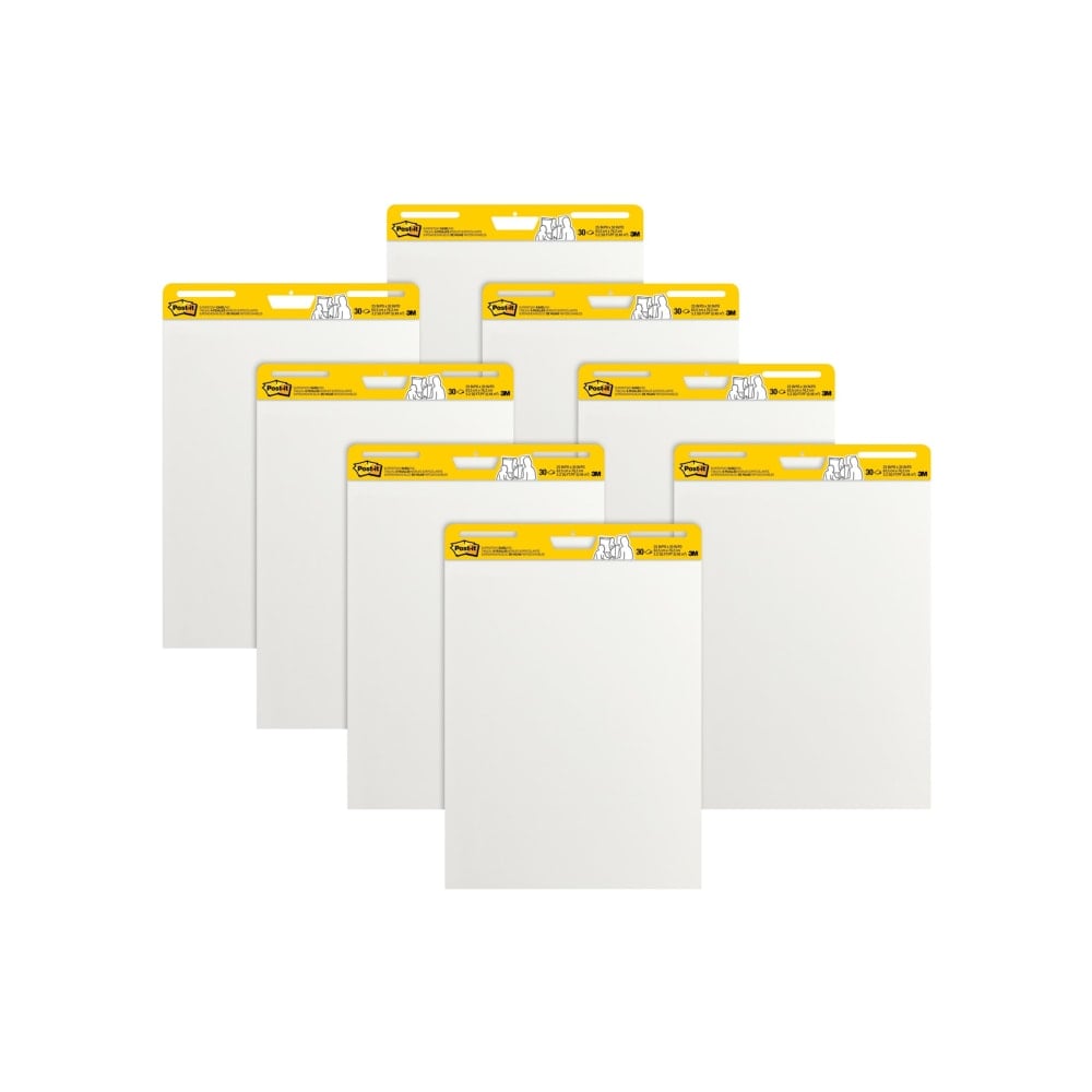 Post-it Super Sticky Easel Pads, 25in x 30in, 8 Pads, 30 Sheets/Pad, Back to School for Classrooms, White MPN:559-VAD-8PK