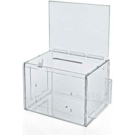 Approved 206389 Large Suggestion Box W/ Pocket Lock & Keys Clear 7.75