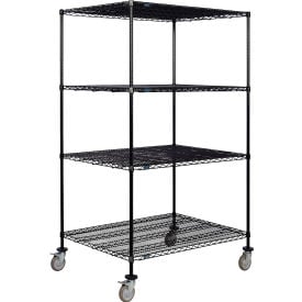 Nexel® 4 Shelf Truck Black Epoxy 72