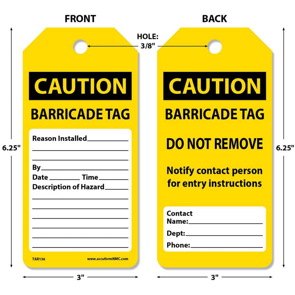 Accident Prevention Tag: Rectangle, 6-1/4