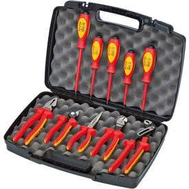 KNIPEX® 9K 98 98 30 US 10 Pc Pliers / Screwdriver Insulated Tool Set 1000V Hard Case 9K 98 98 30 US