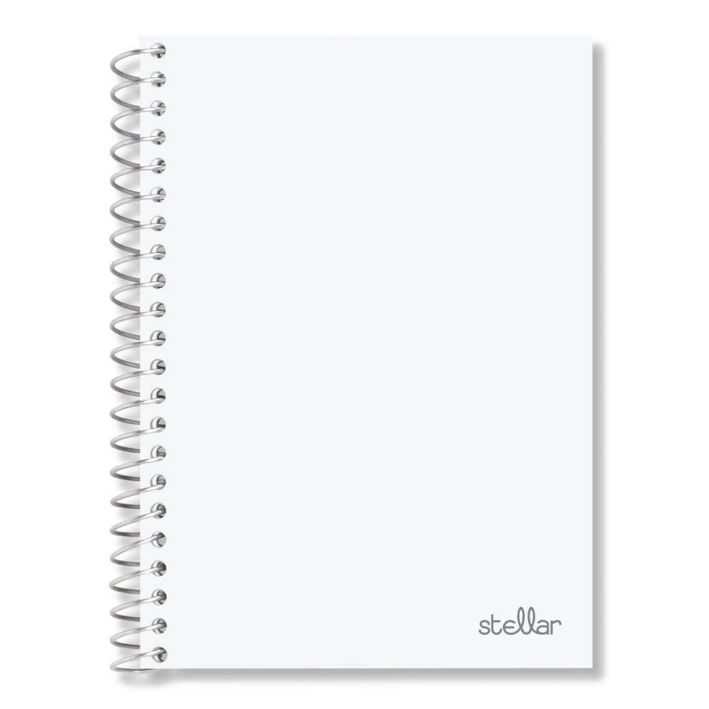 Office Depot Brand Stellar Poly Notebook, 4-1/2in x 7in, 1 Subject, College Ruled, 100 Sheets, White (Min Order Qty 46) MPN:ODDI-STLCR-WHT