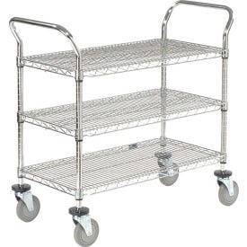 Nexel® Chrome Utility Cart w/3 Shelves & Poly Casters 1200 lb. Capacity 30