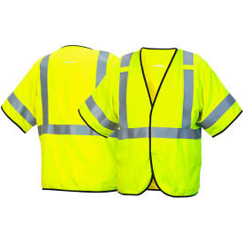 Pyramex® RVHL51FR Type R Class 3 Flame Resistant Vest 2XL Hi-Vis Lime RVHL5110FRX2