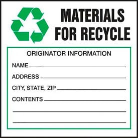 AccuformNMC™ Materials For Recycle Label w/ Sign Adhesive Coated Paper 6