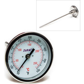 H-B DURAC Bi-Metallic Dial Thermometer 10 to 260C (50 to 500F) 1/2