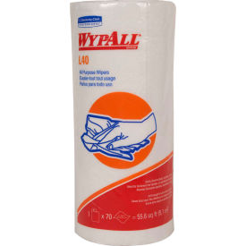 WypAll L40 Cloth-Like Wipes 10-2/5 x 11 White 70/Roll 24 Rolls/Carton - 5027 5027