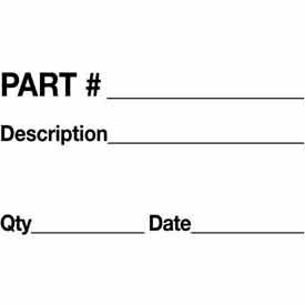 Part Number/Description/Quantity/Date