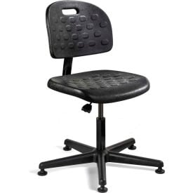 Bevco Polyurethane Office Chair - Desk-Height with Glides - Black - Breva Series V7007MG