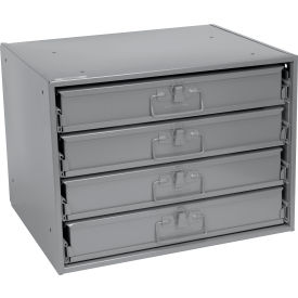 Durham Steel Compartment Box Rack 20 x 15-3/4 x 15 with 4 of 32-Compartment Boxes 501493