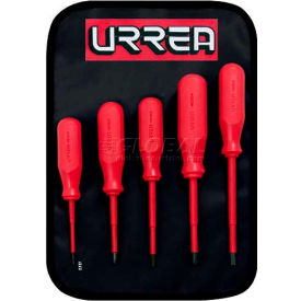 Urrea Dielectric 1000-Volt Screwdriver Set 9700C Flat & Phillips Tip 5 Pieces 9700C