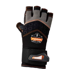 Ergodyne® ProFlex® 910 Half-Finger Impact Gloves w/ Wrist Support Black S 17712 17712******