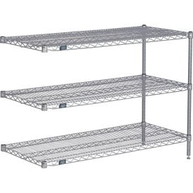 Nexel® 3 Shelf Nexelate® Silver Epoxy Wire Shelving Unit Add On 72