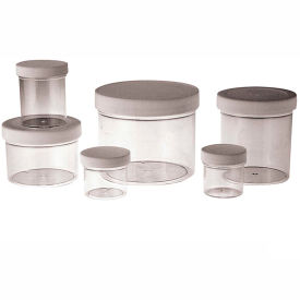 Qorpak PLC-03727 8oz Clear Polystyrene Jar with 89-400 White PP Cap Case of 36 PLC-03727