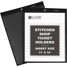 C-Line Products Shop Ticket Holders Stitched One Side Clear 11 x 14 25/BX 45114*****##*