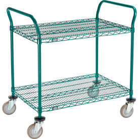 Nexel® Utility Cart 2 Shelf Poly-Green® 36