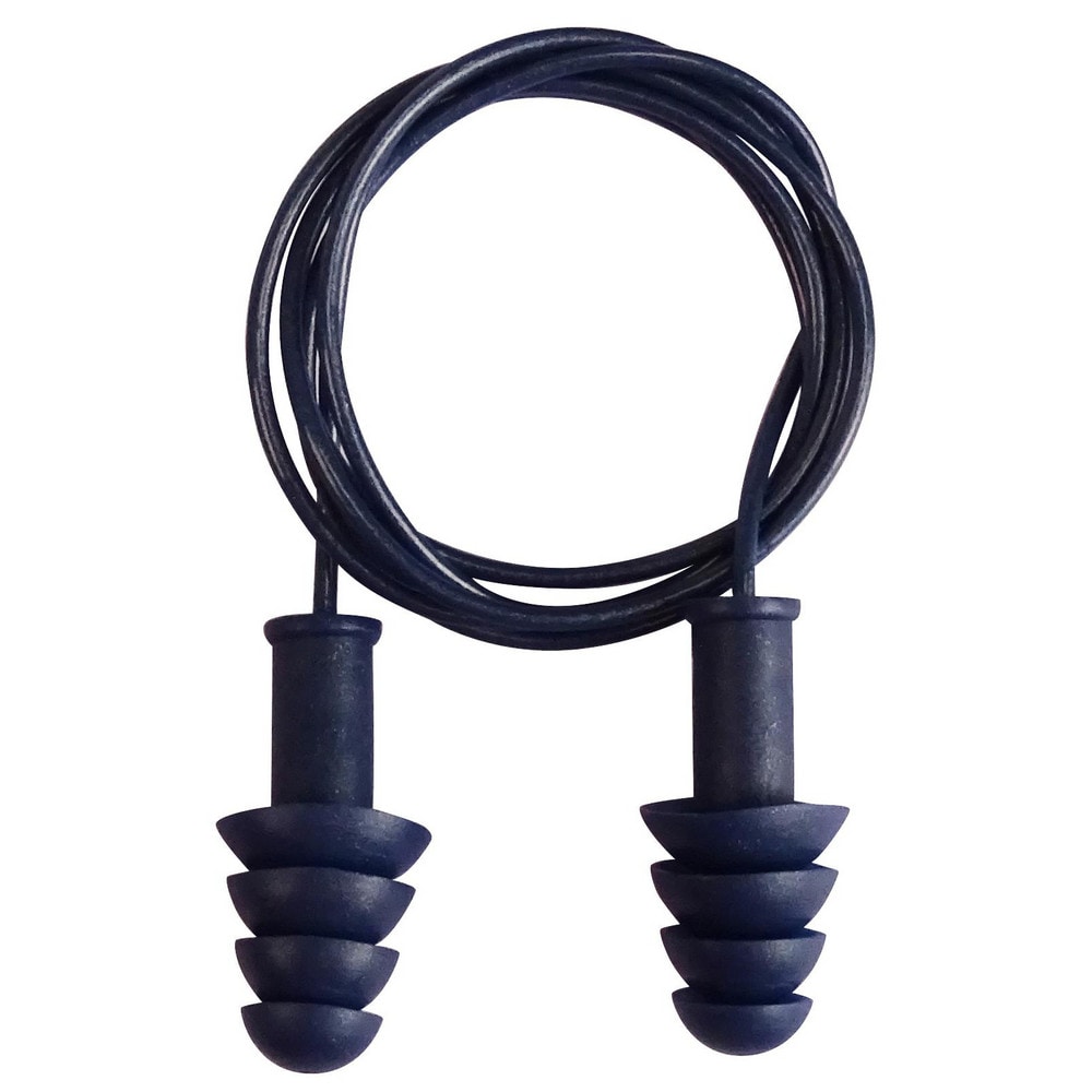 Earplugs, Attachment Style: Corded , Noise Reduction Rating (dB): 27.00 , Insertion Method: Form & Insert , Plug Shape: Four-Flange , Plug Color: Dark Blue  MPN:JY168CD