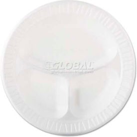 Dart® 10CPWQR 3-Comp Laminated Foam Plates 10 1/4