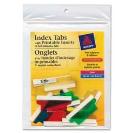 Avery® Self-Adhesive Index Tabs with Printable Inserts 1-1/2