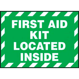 AccuformNMC™ First Aid Kit Located Inside Sign Adhesive Dura-Vinyl 3-1/2