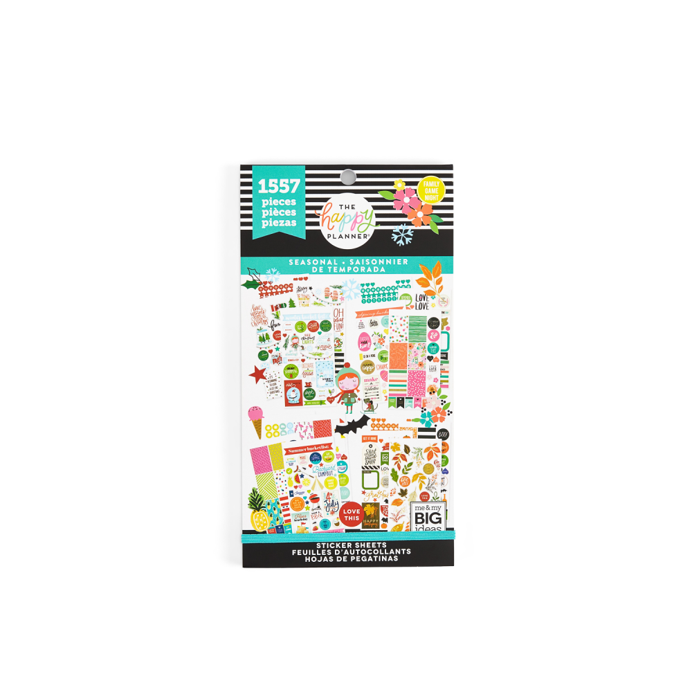 Happy Planner Classic Stickers, 9inH x 4-3/4inW x 1/4inD, Seasonal, Value Pack Of 1,557 Stickers (Min Order Qty 4) MPN:PPSV-04