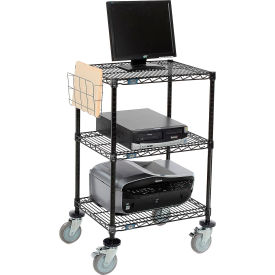 Nexel™ 3-Shelf Mobile Wire Printer Stand with Document Holder 24