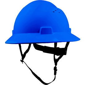 General Electric GH328 Vented Full Brim Hard Hat 4-Point Adjustable Ratchet Suspension Blue GH328B