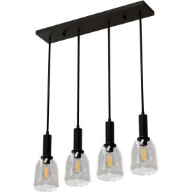 Ambiate Talia Quad Cluster Pendant Light Fixture E26 Base 40W Black AL10019P4