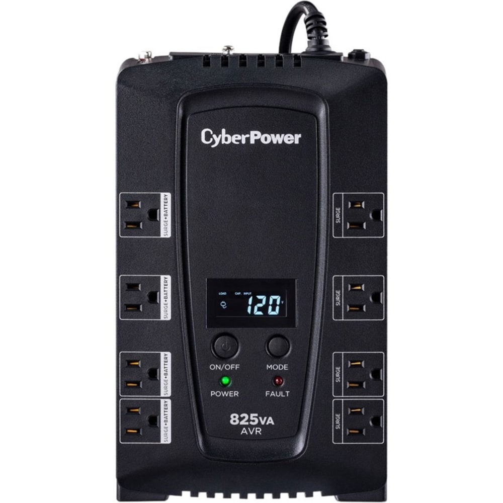 CyberPower CP825AVRLCD-G 8-Outlet Uninterruptible Power Supply, 825VA/450 Watts MPN:CP825AVRLCD