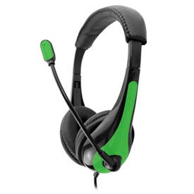 Single Plug Headset with Microphone Green AE-36-Green