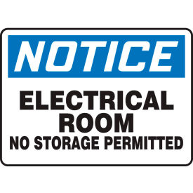 Accuform MELC801VS Notice Sign Electrical Room No Storage Permitted 10