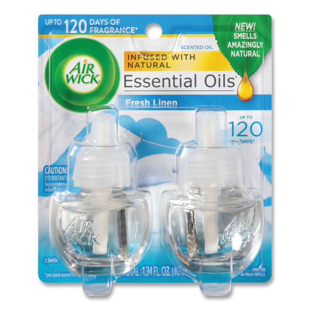 Air Wick Scented Oil Refills, Fresh Linen, 0.67 Oz, Pack Of 2 Refills (Min Order Qty 7) MPN:62338-82291