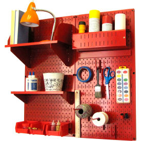 Wall Control Pegboard Hobby Craft Organizer Storage Kit Red 32