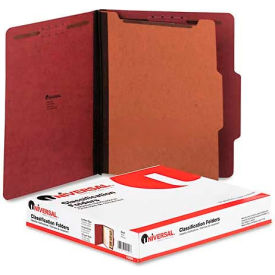 Universal® Pressboard Classification Folder Letter Four-Section Red 10/Box 10250