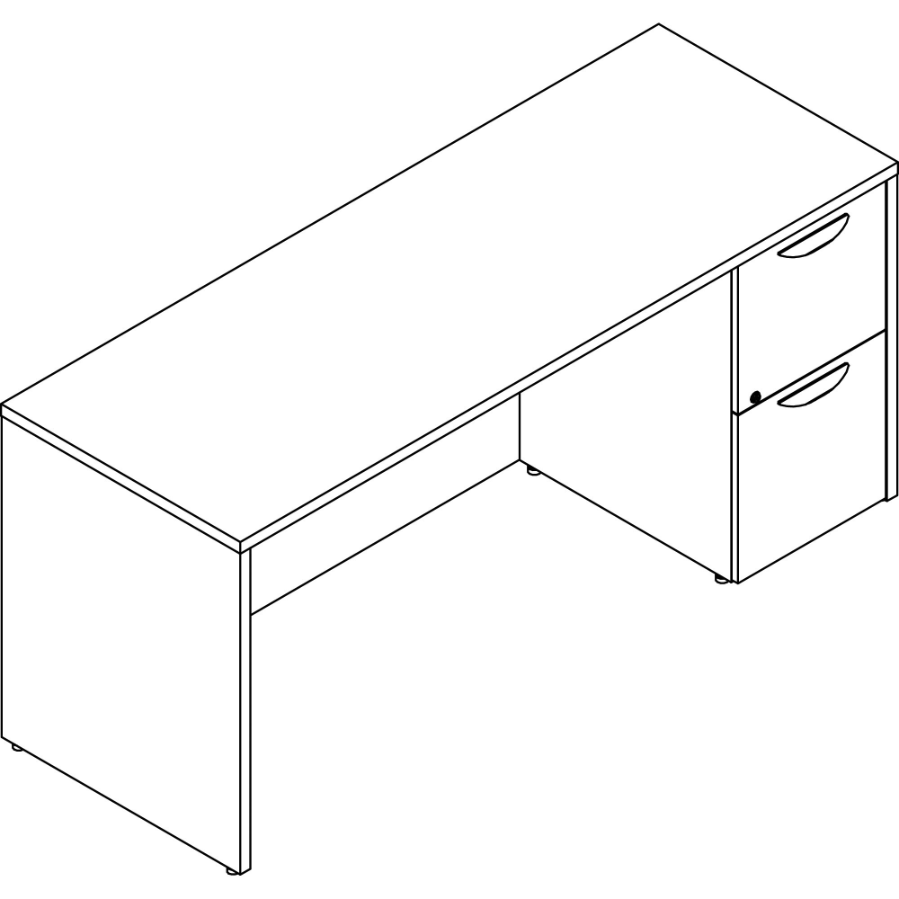 Lorell Prominence 2.0 66inW Right-Pedestal Computer Desk, Gray Elm MPN:PC2466RGE