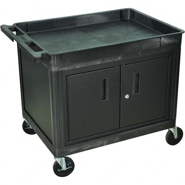 Utility Cart: Polyethylene, Black MPN:TC12C-B